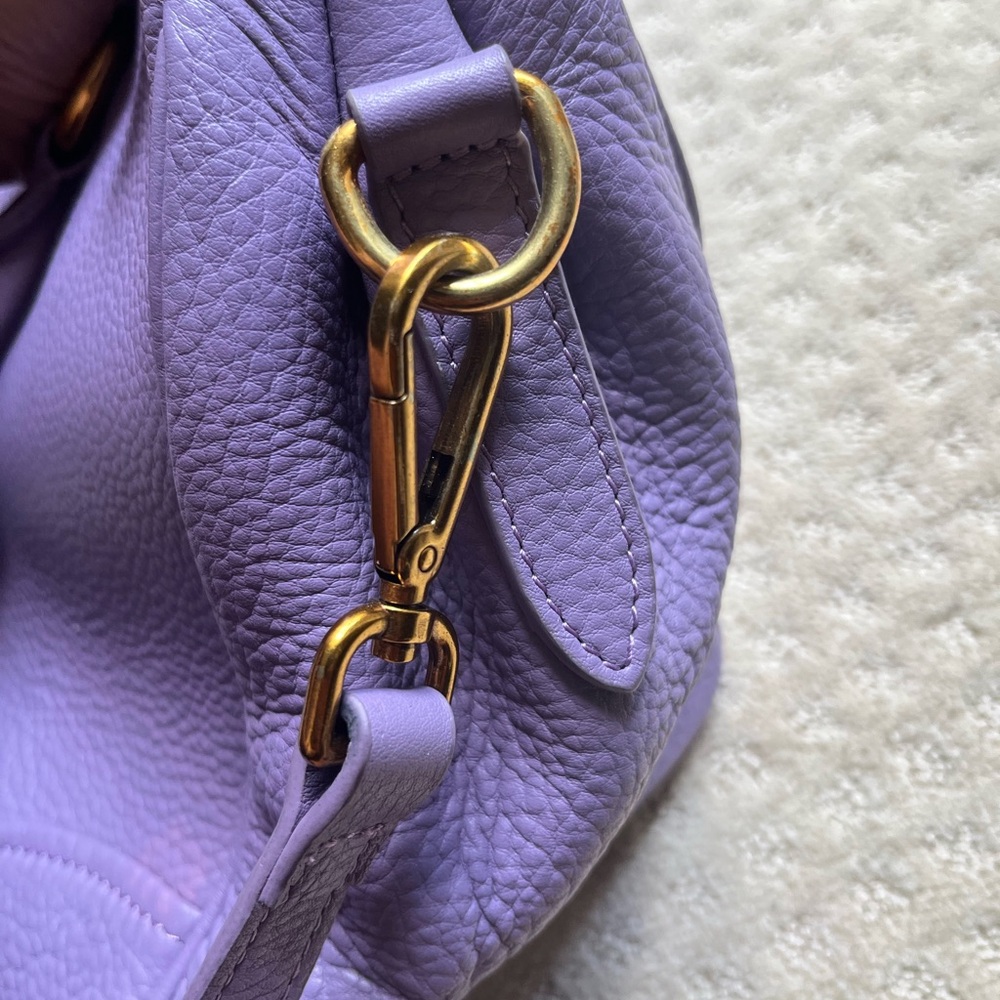Prada Purple Leather Satchel with Gold Hardware - Picture 11 of 16